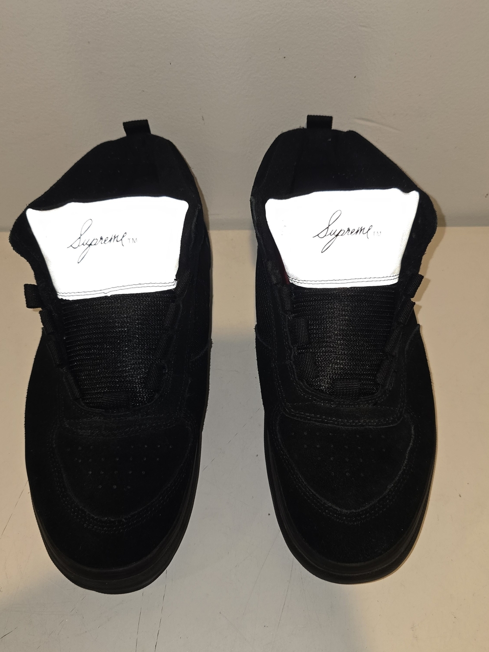 Supreme X Vans Mike Carroll Black Suede Low-Top Sneakers with White Tongue Label